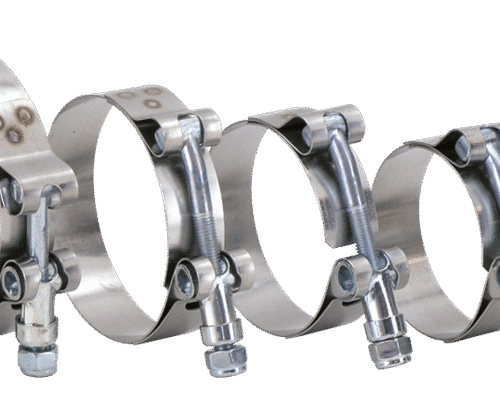 FASCETTE CON VITE A T PER TERMINALI SUPERTRAPP