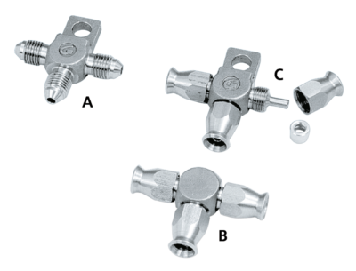 RACCORDI A T GOODRIDGE IN ACCIAIO INOX PER CONDOTTI FRENO