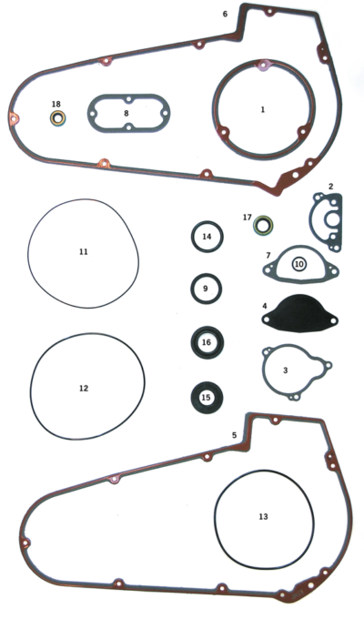 GUARNIZIONI, O-RING E PARAOLI PER PRIMARIA IN ALLUMINIO BIG TWIN 4 MARCE 1965-1986