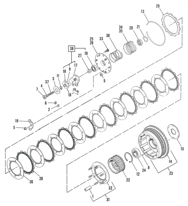 PARTI FRIZIONE PER SPORTSTER IRONHEAD 1971-INIZIO 1984 | 1 PARTI FRIZIONE PER SPORTSTER IRONHEAD 1971-INIZIO 1984