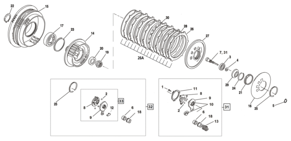 PARTI FRIZIONE PER SPORTSTER EVOLUTION DAL 1991 AL 2022 E BUELL RAFFREDDATE AD ARIA
