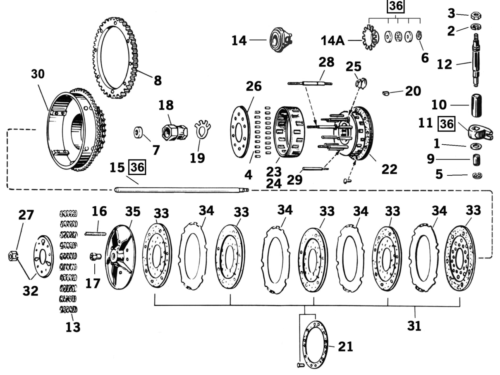 PARTI FRIZIONE PER BIG TWIN 1936-INIZIO 1984