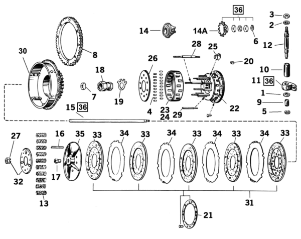 PARTI FRIZIONE PER BIG TWIN 1936-INIZIO 1984