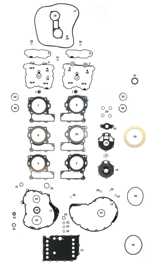 KIT GUARNIZIONI, GUARNIZIONI, O-RING E PARAOLI PER V-ROD | 1 KIT GUARNIZIONI, GUARNIZIONI, O-RING E PARAOLI PER V-ROD