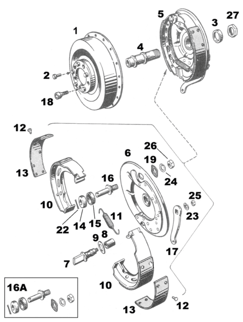 RICAMBI FRENO POSTERIORE BIG TWIN 1936-1957 | 1 RICAMBI FRENO POSTERIORE BIG TWIN 1936-1957