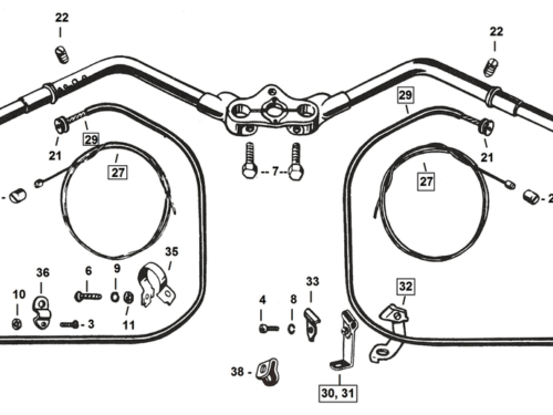 MANUBRI E COMANDI PER FORCELLE SPRINGER 1937-1948