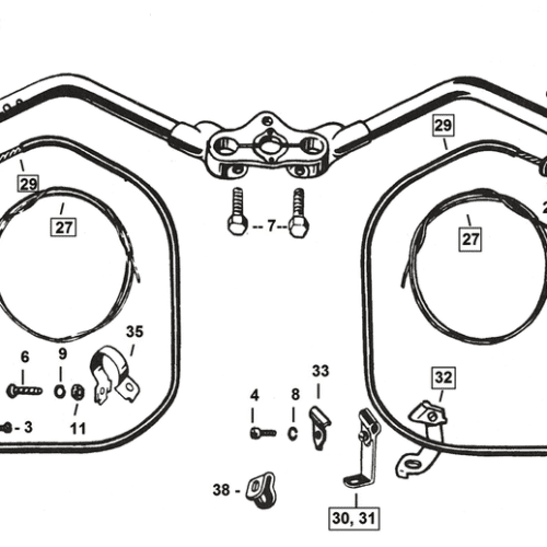 MANUBRI E COMANDI PER FORCELLE SPRINGER 1937-1948