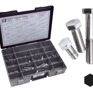 ASSORTIMENTO BULLONI UNC A TESTA ESAGONALE CROMATI