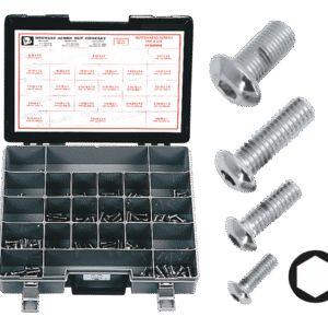 ASSORTIMENTO VITI A BRUGOLA CON TESTA BOMBATA CROMATE