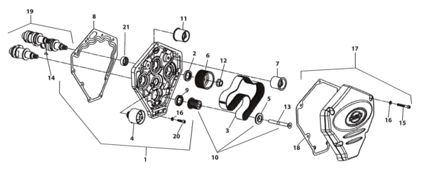 X-WEDGE CAMSHAFTS, CAM DRIVE AND CAM COVER | 1 X-WEDGE CAMSHAFTS, CAM DRIVE AND CAM COVER