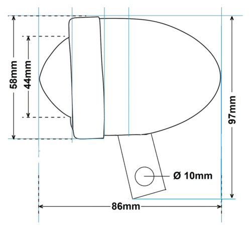 FANALINO BULLET CON STAFFA DI MONTAGGIO | 1 FANALINO BULLET CON STAFFA DI MONTAGGIO