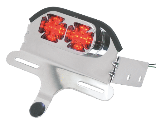 FANALE POSTERIORE A LED STILE FATBOB "TWIN CROSS" | 1 FANALE POSTERIORE A LED STILE FATBOB "TWIN CROSS"