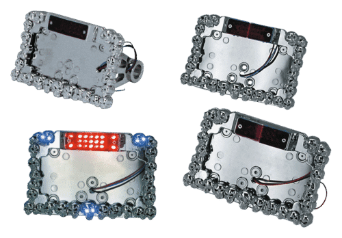 SUPPORTO TARGA CON LUCE A LED "SKULL MANIAC" | 1 SUPPORTO TARGA CON LUCE A LED "SKULL MANIAC"