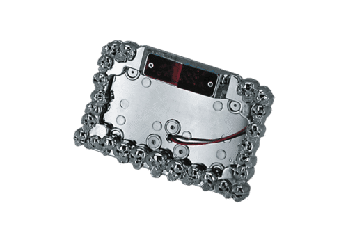 SUPPORTO TARGA CON LUCE A LED "SKULL MANIAC" | 1 SUPPORTO TARGA CON LUCE A LED "SKULL MANIAC"