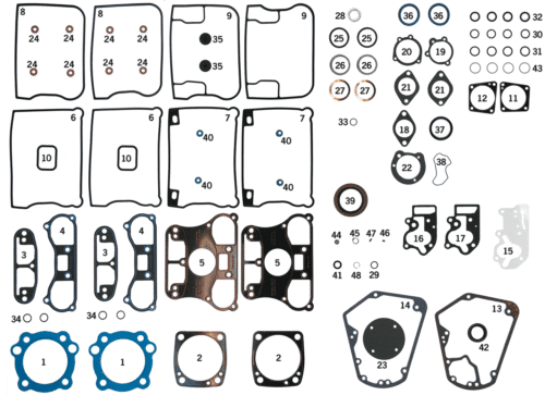 GUARNIZIONI MOTORE, O-RING E PARAOLI PER BIG TWIN EVO 1984-2000 | 1 GUARNIZIONI MOTORE, O-RING E PARAOLI PER BIG TWIN EVO 1984-2000