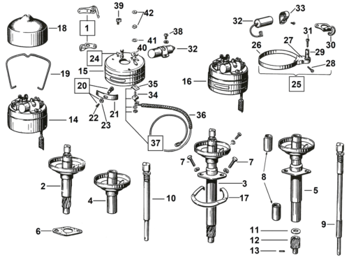 PARTI DI RICAMBIO PER ACCENSIONE E UNITA' DI ANTICIPO