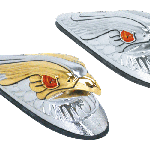 ORNAMENTO A TESTA D'AQUILA CON LUCE PER PARAFANGO