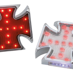 FANALE POSTERIORE A LED IN BILLET CROMATO A CROCE MALESE