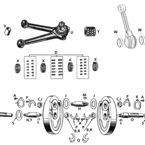 PARTI DI RICAMBIO PER IMBIELLAGGI PER MODELLI 45CI & BIG TWIN A VALVOLE LATERALI