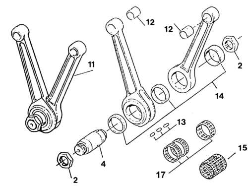 PARTI DI RICAMBIO PER ALBERO MOTORE E BIELLE DI SPORTSTER