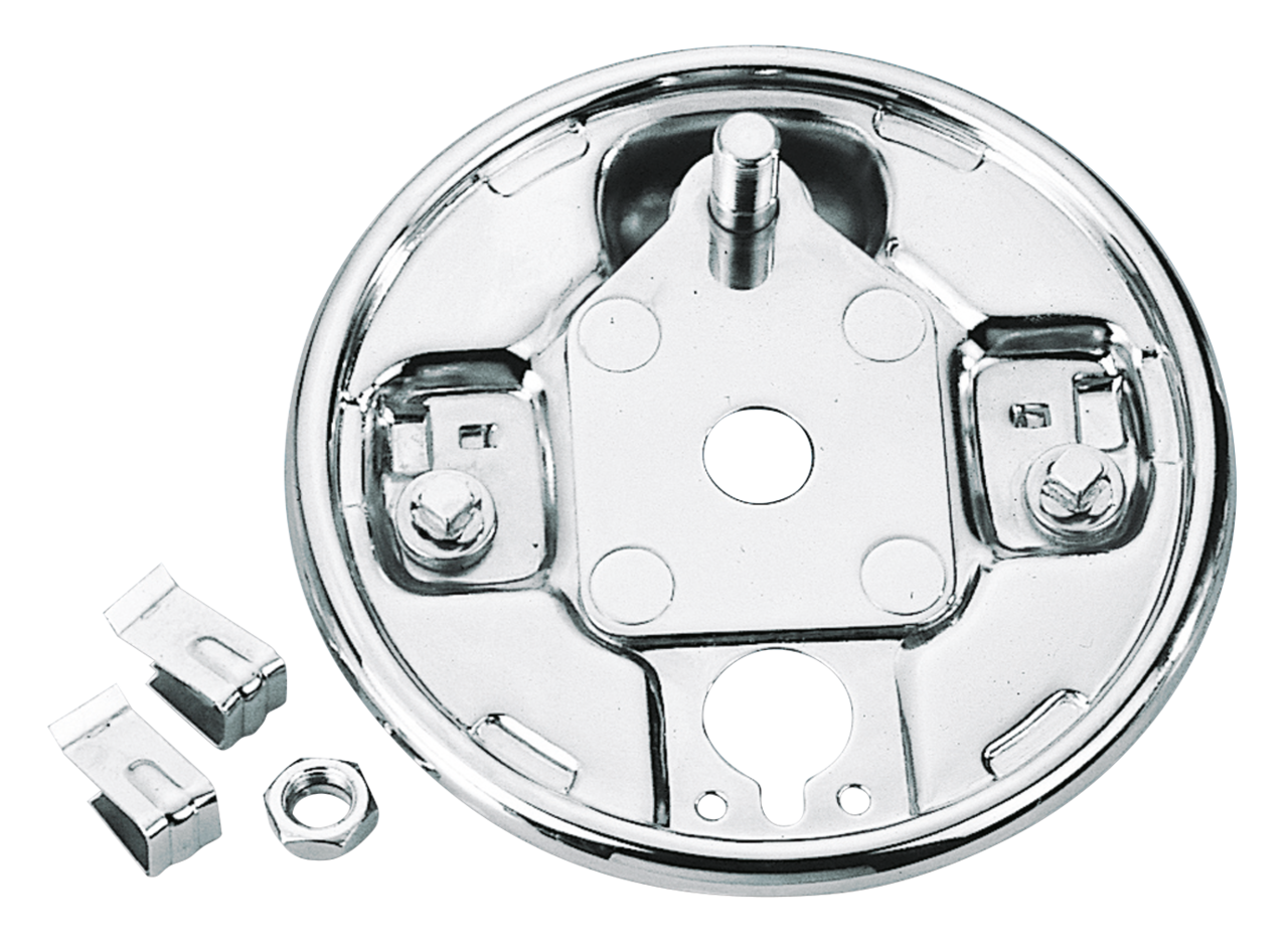 PIASTRE DI SUPPORTO CROMATE PER FRENO POSTERIORE | 1 PIASTRE DI SUPPORTO CROMATE PER FRENO POSTERIORE