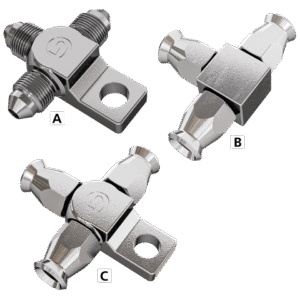 RACCORDI A T GOODRIDGE IN ACCIAIO INOX PER CONDOTTI FRENO