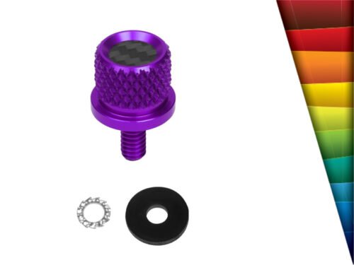 Custom Color Carbon Fiber 1/4" Knurled Seat Bolt / Screw Kit for Harley-Davidson