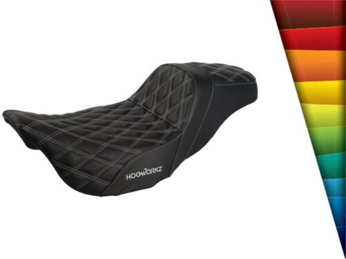 Rise Up Seat for Harley® Touring '08-'25 (Diamond / Silver Stitch)