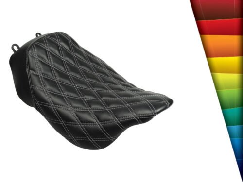 Alpha Solo Seat for Harley® Touring '08-'25 (Diamond / Silver Stitch)