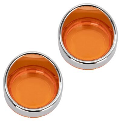 HW131411 Visor Turn Signal Trim Rings for Harley-Davidson® Models | 1157 Bullet Style Lens ( Chrome / Amber )