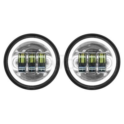 Chrome 4.5" LED HALOMAKER® Auxiliary Passing Lamps for Harley® & Indian®