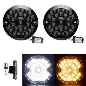 HOGWORKZ® Pro Grid LED Front Turn Signals for Harley-Davidson® | 1157 Base, Flat Lens