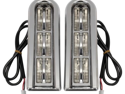 HW307019 LED Saddlebag Filler Inserts (Run/Brake) in Chrome for Harley® Touring '14-'25