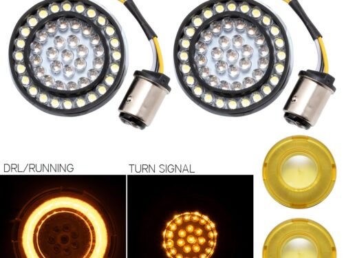 HOGWORKZ® HALOMAKER AMBERZ™ LED Front Turn Signals for Harley-Davidson® | 1157 Base, Bullet Lens