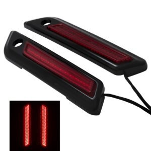 Black Saddlebag LED Latch Coverz™ for Harley® Touring '14-'25 | Red Lens