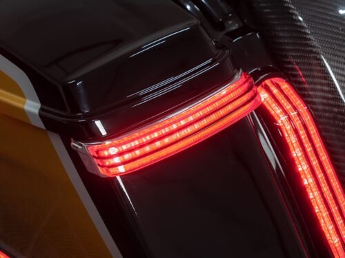 HW307141 HOGWORKZ® Trilogy™ LED Saddlebag Lights for Harley® Touring '14-'25 | Chrome (Red Lens)