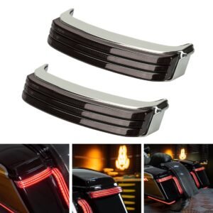 HOGWORKZ® Trilogy™ LED Saddlebag Lights for Harley® Touring '14-'25 | Chrome (Smoked Lens)