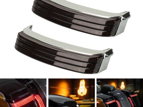 HW307142 HOGWORKZ® Trilogy™ LED Saddlebag Lights for Harley® Touring '14-'25 | Chrome (Smoked Lens)