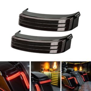 HOGWORKZ® Trilogy™ LED Saddlebag Lights for Harley® Touring '14-'25 | Black (Smoked Lens)