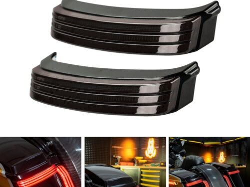 HW307144 HOGWORKZ® Trilogy™ LED Saddlebag Lights for Harley® Touring '14-'25 | Black (Smoked Lens)