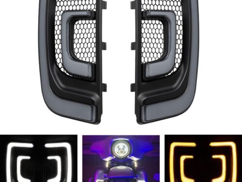 HOGWORKZ® Lumipro LED Rushmore Style Lower Fairing Inserts for Harley® Touring | Black
