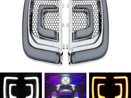 HOGWORKZ® Lumipro LED Rushmore Style Lower Fairing Inserts for Harley® Touring | Chrome