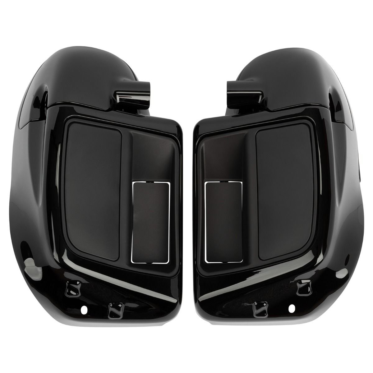 Vivid Black Rushmore Style Lower Vented Fairings for Harley® Touring '94-'25